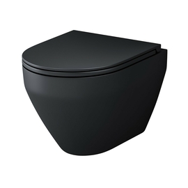 Подвесной унитаз AM.PM Spirit V2.0 FlashClean с сиденьем микролифт, черный, C701700MBSC - фото, отзывы, цена