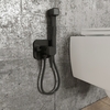 Встраиваемый смеситель с гигиеническим душем Iddis Axes, матовый черный, 004BLS0i08 - фото, отзывы, цена