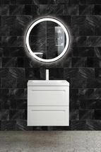 Тумба с раковиной Art & Max Platino подвесная с двумя выкатными ящиками, Белый глянец 600x550 - фото, отзывы, цена