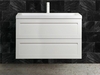 Тумба с раковиной Art & Max Platino подвесная с двумя выкатными ящиками, Белый глянец 900x550 - фото, отзывы, цена