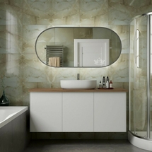 Зеркало Art & Max Bari 70х150 с подсветкой, сенсорное управление, AM-Bar-700-1500-DS-F, черное - фото, отзывы, цена
