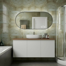 Зеркало Art & Max Bari 70х150 с подсветкой, сенсорное управление, AM-Bar-700-1500-DS-F, черное - фото, отзывы, цена