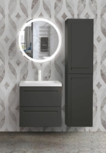 Шкаф подвесной Art & Max Platino с двумя распашными дверцами, Серый матовый, 400x300x1500 - фото, отзывы, цена