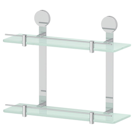 Полка 2-х ярусная 40 см, матовое стекло, хром, Artwelle HAR 037 - фото, отзывы, цена
