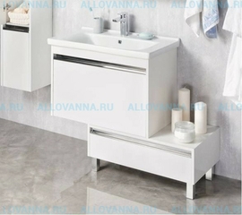 Тумба Акватон Капри 80 белый глянец и Умывальник Миранда 80 - фото, отзывы, цена
