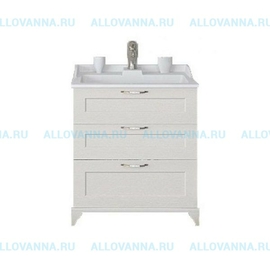Тумба Акватон Леон 65 Н дуб белый и Умывальник Фабиа 650 - фото, отзывы, цена