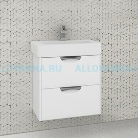 Тумба Акватон Сильва 60 и Умывальник Нео 60, дуб полярный - фото, отзывы, цена