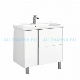 Тумба Акватон Стоун 80 и Умывальник Миранда-80, белый - фото, отзывы, цена