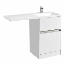 Тумба Акватон Лондри 60 и раковина Лондри 120 правая, белый глянец - фото, отзывы, цена