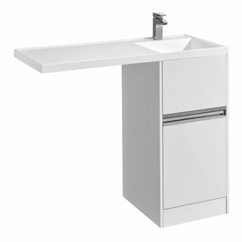 Тумба Акватон Лондри 40 и раковина Лондри 105, белый глянец - фото, отзывы, цена