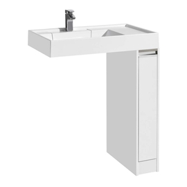 Тумба Акватон Лондри 20 и раковина Рейн 80, белый глянец - фото, отзывы, цена