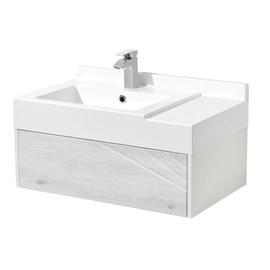 Тумба Акватон Сакура 80 и раковина Сакура 800, ольха наварра, белый глянец - фото, отзывы, цена