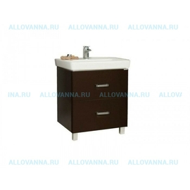 Тумба Акватон Америна 80 Н и Умывальник Тигода 80, темно-коричневая - фото, отзывы, цена