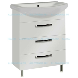 Тумба Акватон Ария 65 Н и Умывальник Смайл 65, белая - фото, отзывы, цена