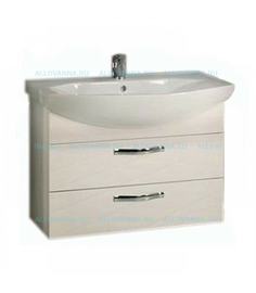 Тумба Акватон Ария 80 М и Умывальник Смайл 80, белая - фото, отзывы, цена