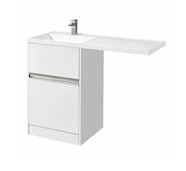 Тумба Акватон Лондри 60 и раковина Лондри 120 левая, белый глянец - фото, отзывы, цена