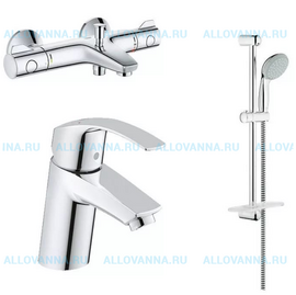 Комплект смесителей с душем GROHE Eurosmart Grohtherm 800 124422 - фото, отзывы, цена