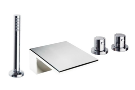 Термостатический смеситель Ramon Soler на борт ванны с каскадным изливом и душевым комплектом URBANCHIC 213303TM - фото, отзывы, цена