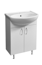 Тумба Stella Polar Концепт 55 ЭКО, белая с раковиной Rosa Уют 55 - фото, отзывы, цена