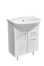 Тумба Stella Polar Концепт 60, 1 ящик, белая с раковиной Уют 60 - фото, отзывы, цена