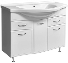 Тумба Stella Polar Концепт 100, 2 ящика, белая с раковиной Santek Эльбрус 100 - фото, отзывы, цена