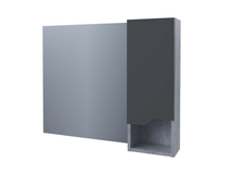 Зеркальный шкаф Stella Polar Абигель 100, серый / цемент, графит - фото, отзывы, цена