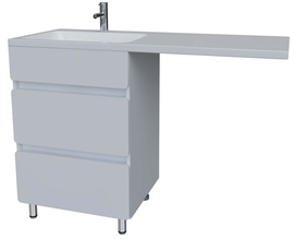 Тумба напольная Stella Polar Корделия 50, 2 ящика, ст/м., белая с раковиной Madera Kamilla 110 левая - фото, отзывы, цена