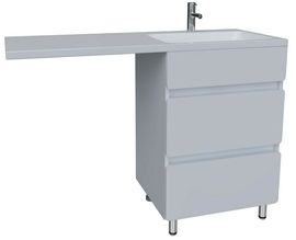 Тумба напольная Stella Polar Корделия 50, 2 ящика, ст/м., белая с раковиной Madera Kamilla 110 правая - фото, отзывы, цена