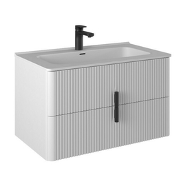 Тумба Briz Бьянко 80 см с раковиной Prato Mat 80, белая матовая - фото, отзывы, цена