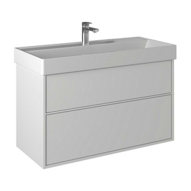 Тумба Briz Монца 100 см с раковиной Kirovit Вилис, белый глянец - фото, отзывы, цена