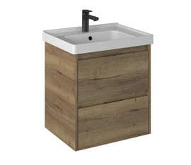 Тумба Briz Берн 60 см с раковиной Dreja Грэйс 60, дуб Веллингтон - фото, отзывы, цена