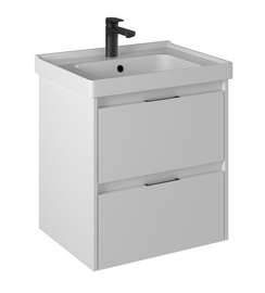 Тумба Briz Вена 60 см с раковиной Dreja Грэйс 60, белый глянец - фото, отзывы, цена