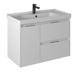 Тумба Briz Вена 90 см с раковиной Dreja Грэйс 90, белый глянец - фото, отзывы, цена