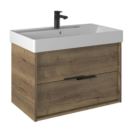 Тумба Briz Тесо 80 см с раковиной Kirovit Вилис 80, дуб Веллингтон - фото, отзывы, цена