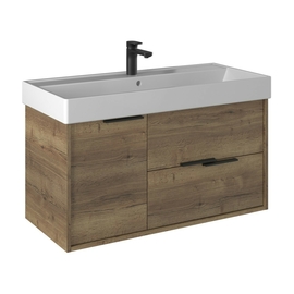 Тумба Briz Тесо 100 см с раковиной Kirovit Вилис 100, дуб Веллингтон - фото, отзывы, цена