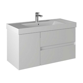 Тумба Briz Импрэс 100 см с раковиной Kirovit Грэмми 100, белый глянец - фото, отзывы, цена