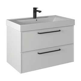 Тумба Briz Кватро 80 см с раковиной Kirovit Грэмми 80, белая матовая - фото, отзывы, цена