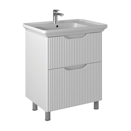 Тумба Briz Монблан 75 см с раковиной Kirovit Дуглас 75, белый глянец - фото, отзывы, цена