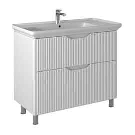 Тумба Briz Монблан 105 см с раковиной Kirovit Дуглас 105, белый глянец - фото, отзывы, цена