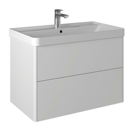 Тумба Briz Сенсе т18-80 с раковиной Beauty КР-80 с донным клапаном, белый глянец - фото, отзывы, цена