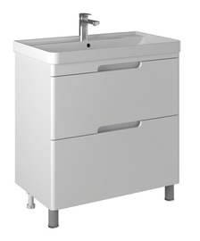 Тумба Briz Маре т8-80 с раковиной Beauty КР-80 с донным клапаном, белый глянец - фото, отзывы, цена