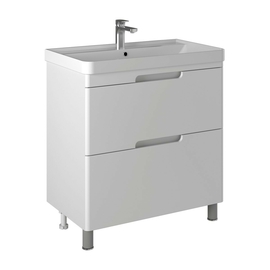 Тумба Briz Маре т8-90 с раковиной Beauty КР-90 с донным клапаном, белый глянец - фото, отзывы, цена