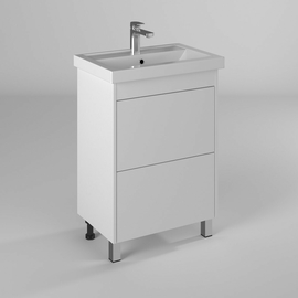 Тумба с раковиной Briz Риччи 60 см, Kirovit Фостер, белый глянец - фото, отзывы, цена