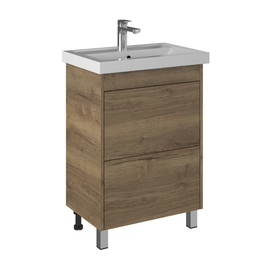 Тумба Briz Риччи 60 см с раковиной Kirovit Фостер 60, дуб Веллингтон - фото, отзывы, цена