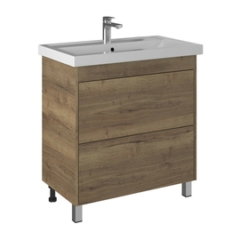 Тумба Briz Риччи 70 см с раковиной Kirovit Фостер 70, дуб Веллингтон - фото, отзывы, цена