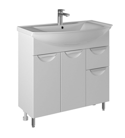 Тумба Briz Бриз 85 см с раковиной Kirovit Стиль 85, белый глянец - фото, отзывы, цена