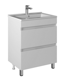 Тумба Briz Нэдиа т8-65 с раковиной Kirovit Оскар 65, белый глянец - фото, отзывы, цена