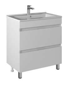 Тумба Briz Нэдиа т8-75 с раковиной Kirovit Оскар 75, белый глянец - фото, отзывы, цена