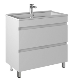 Тумба Briz Нэдиа т8-85 с раковиной Kirovit Оскар 85, белый глянец - фото, отзывы, цена