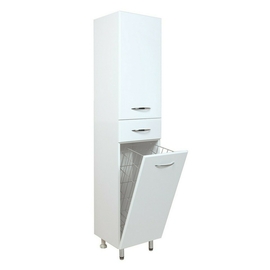 Пенал Onika Модерн 40 напольный, с бельевой корзиной, левый, белый - фото, отзывы, цена